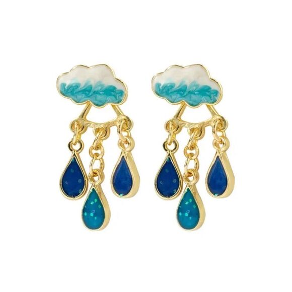 ✨🆕✨🌧️ Cute Rainy Cloud Tassel Earrings 🌧️ ✨ - Picture 4 of 14
